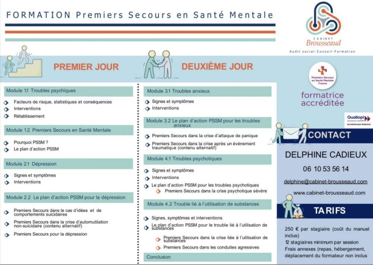 Formation Premiers Secours Santé Mentale, Issoire, CABINET Brousseaud